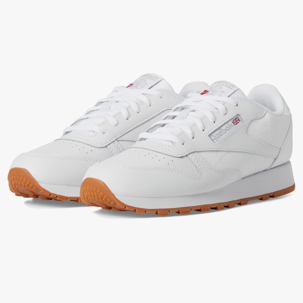 Reebok Classic Leather Sneaker, white/gum (big kid’s 5; women’s 7)